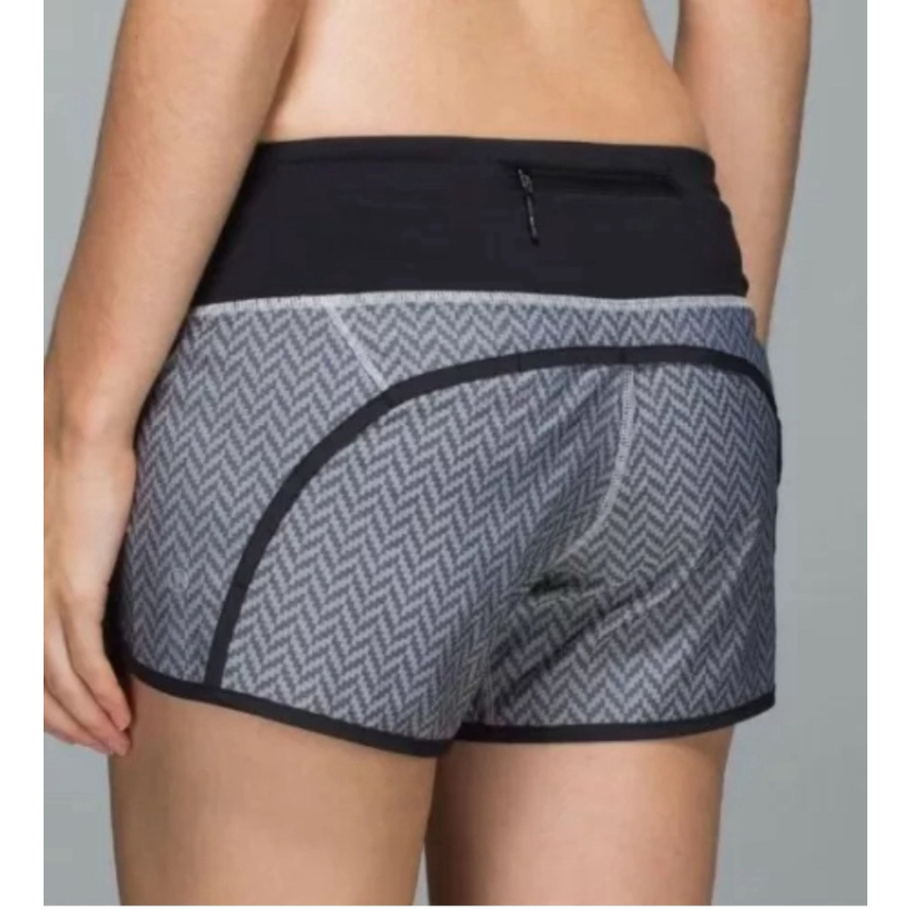 LULULEMON Run Time Shorts Herringbone Gray And Black Womens Size 4